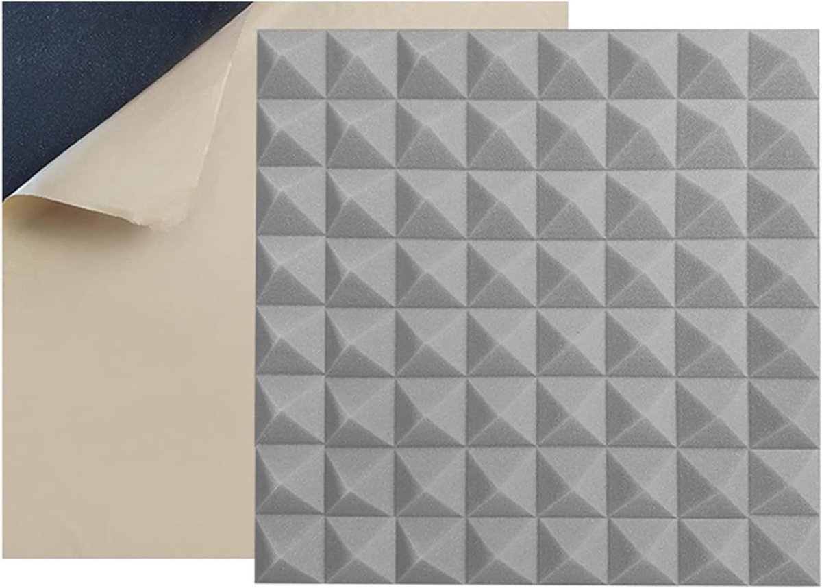 Geluidsisolatie Schuim - Akoestische Panelen - Ruisonderdrukking - Hoge Dichtheid - 10 Stuks 50x50cm - Grijs