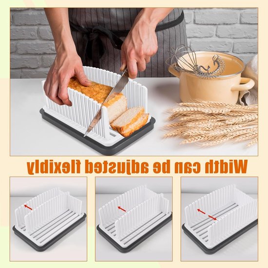 Verstelbare Broodsnijmachine voor Zelfgebakken Brood - Handig en Opvouwbaar — afbeelding 2