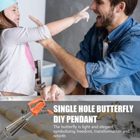 Handmatige Mixer - Keuken Ruitenbeater - Snel Ingrediënten Mengen - 2 Verwisselbare Koppen - 25 x 67 cm - Oranje — afbeelding 4