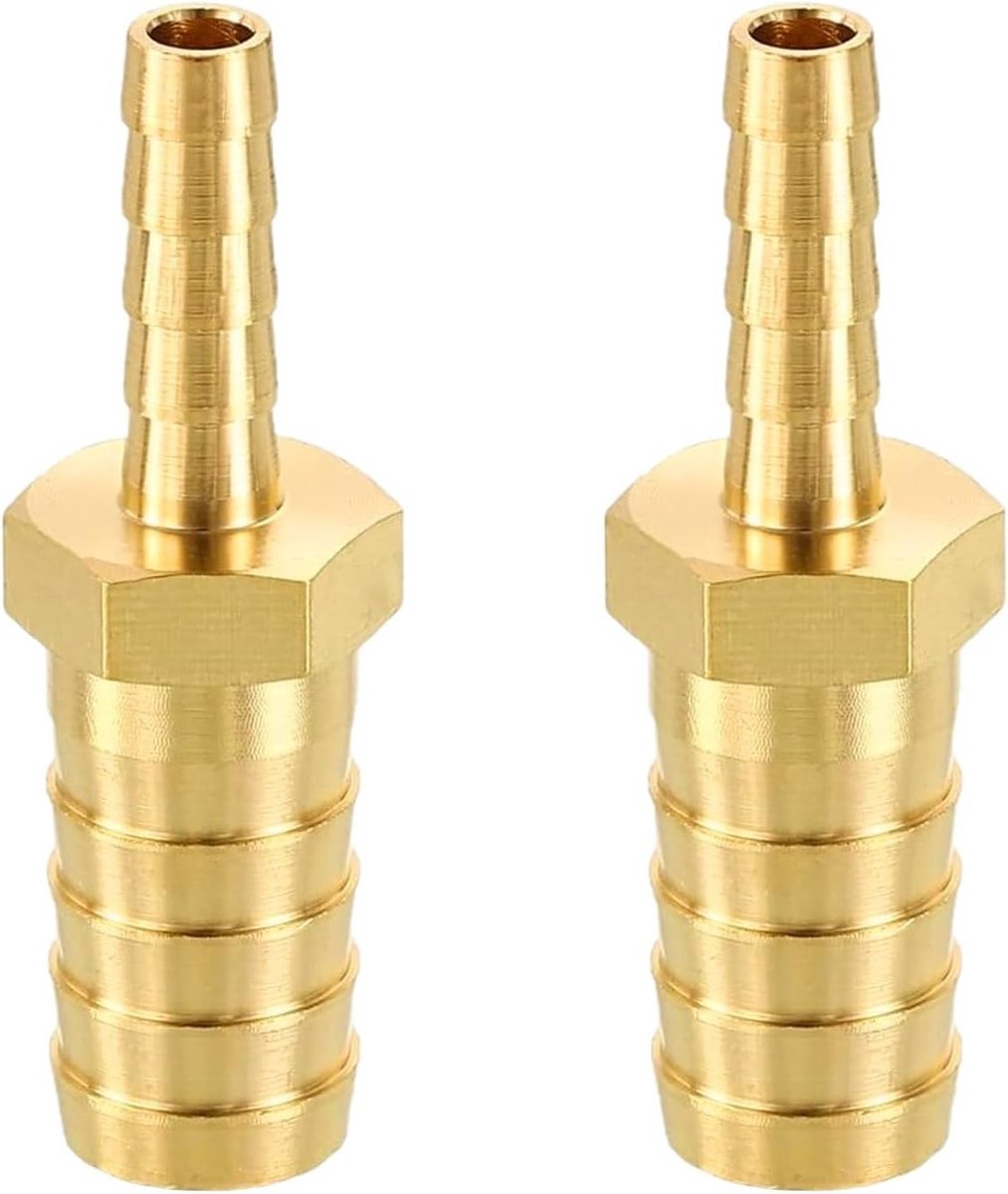 Messing Buisadapter 12mm x 6mm, Geschikt voor Pneumatische Verbindingen en Slangen
