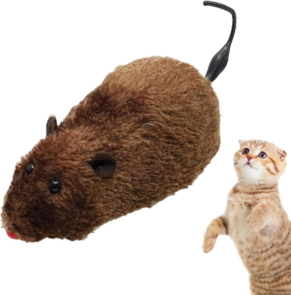 Katten Speelgoed Muis - Pluche Wind Up - Interactief Spelen - Realistische Bewegingen - 175 x 104 x 59 cm