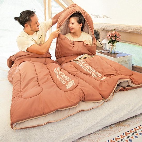Slaapzak Volwassenen - Kampeerzak Outdoor - Kamperen Backpacken - Waterdicht Winddicht - 220x75cm - Blauw — afbeelding 5