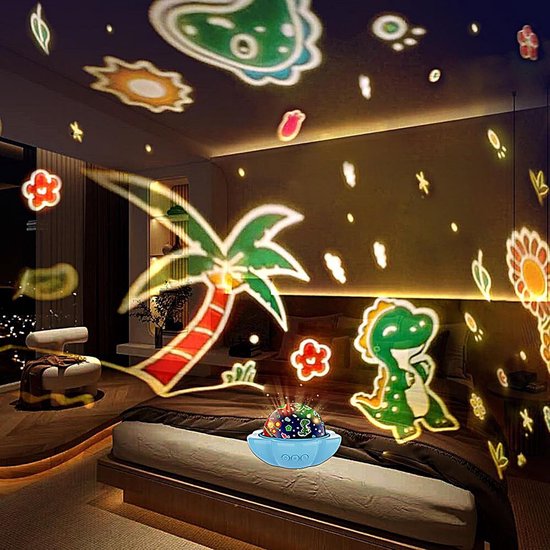 Kinderprojector Nachtlamp - Sterrenhemel Projector - Slaapkamer Verlichting - Dubbele Thema Kappen - 12 x 18 x 12 cm - Blauw — afbeelding 5