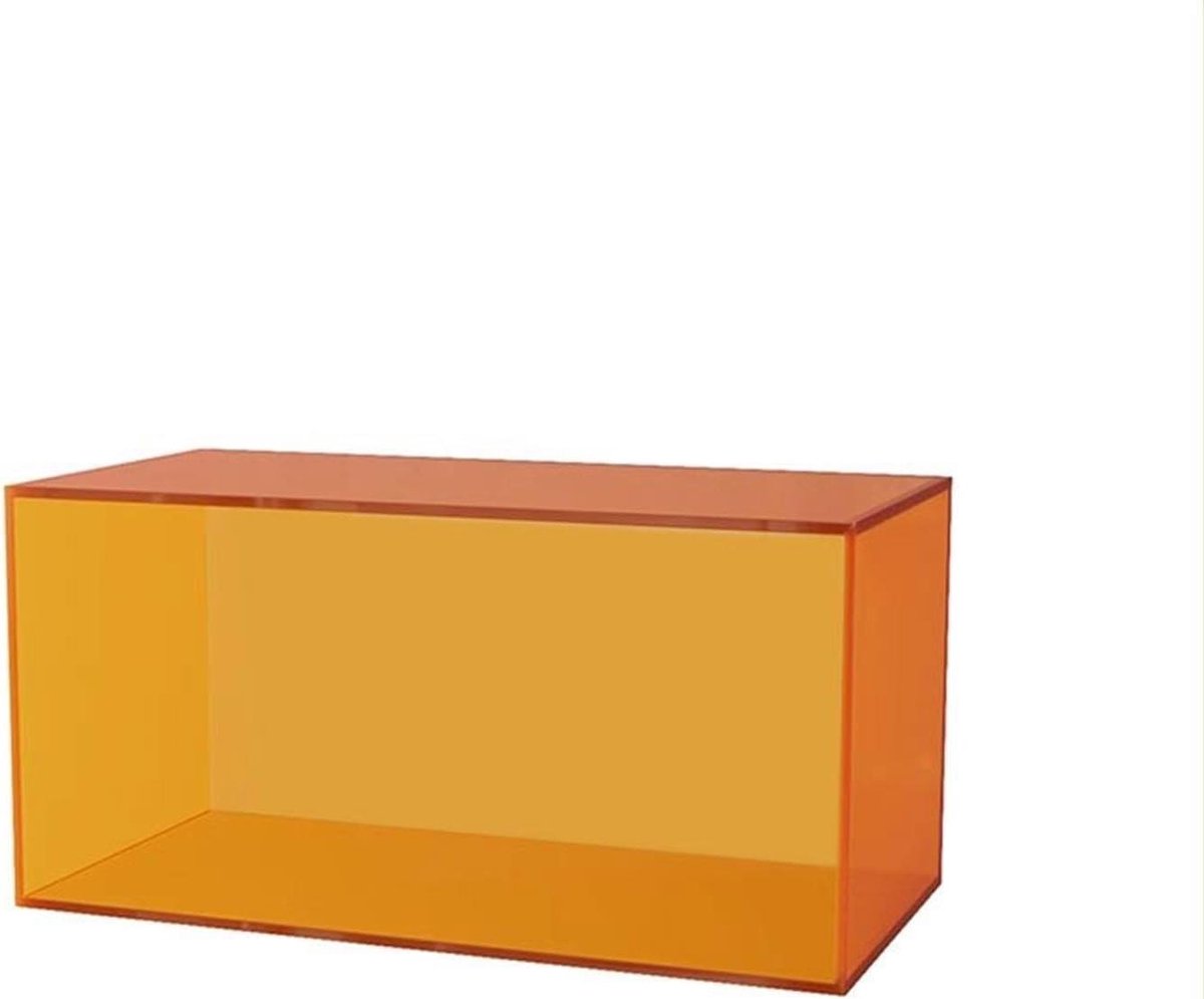 CD Opbergrek - Platenstandaard Acryl - Muziek Organiseren - Strak Elegant Design - 60x30x30 cm - Oranje