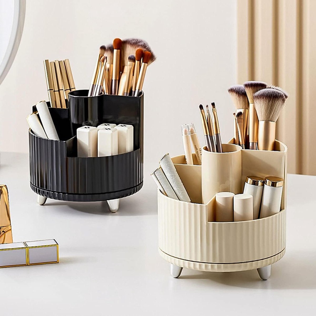 Cosmetica Organizer - Make-up Houder - Bureau Opruimen - 360 Graden Draaibaar - 14.8cm - Zwart