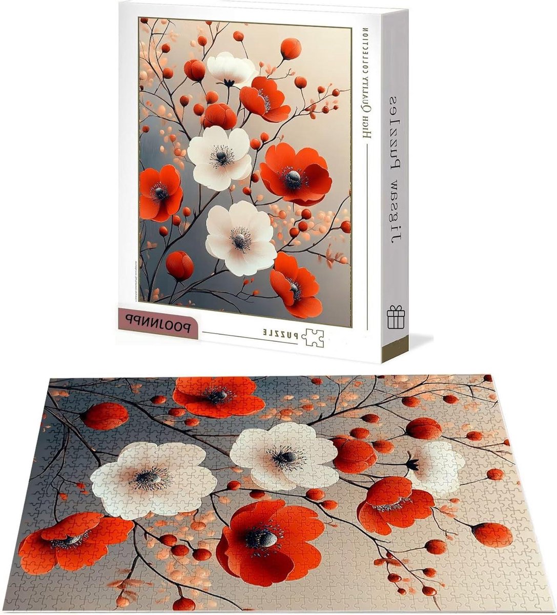 Puzzel 1000 stukjes - Legpuzzel Volwassenen - Ontspanning en Uitdaging - Gelabelde Achterkant - 75 x 50 cm - Bloemen