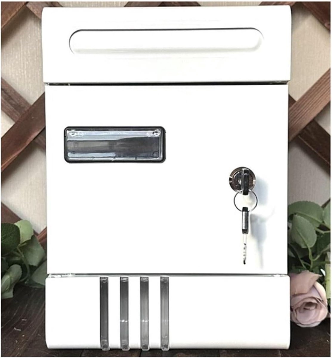 Wandbrievenbus - Brievenbus met slot - Post veilig ontvangen - Moderne elegante look - 20x65x29cm - Wit