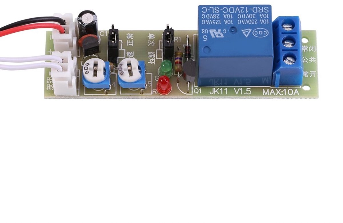 Allecto - Relais Module - Instelbare Cyclus - 12V DC - Timer Functie - 0-60 Minuten - Voor Elektronische Toepassingen - Compact Design