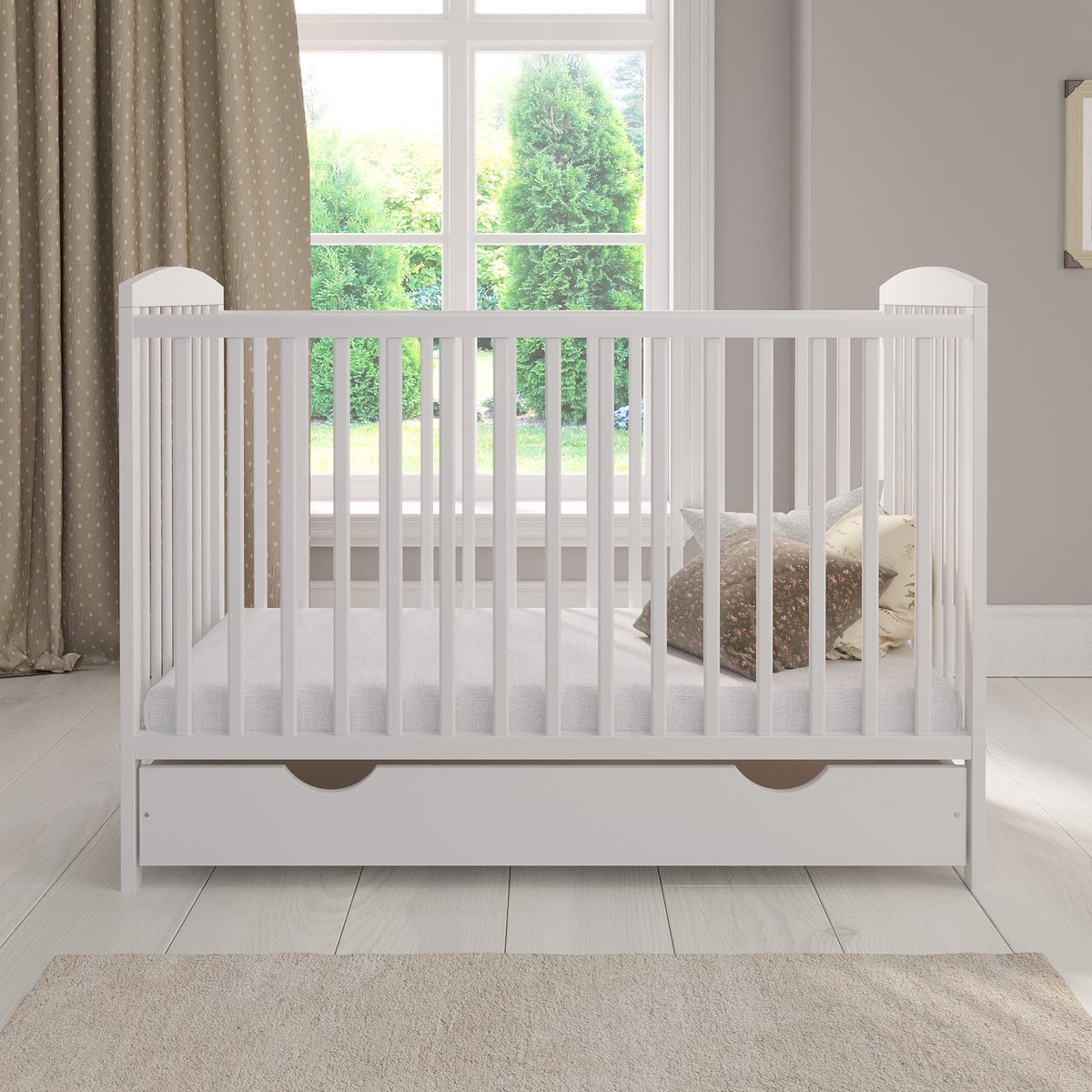 Love For Sleep Jacob Babybedje 2-in-1 – Meegroeibed 120x60 cm – Inclusief Hypoallergeen Matras & Open Schuiflade – Massief Grenenhout – Wit