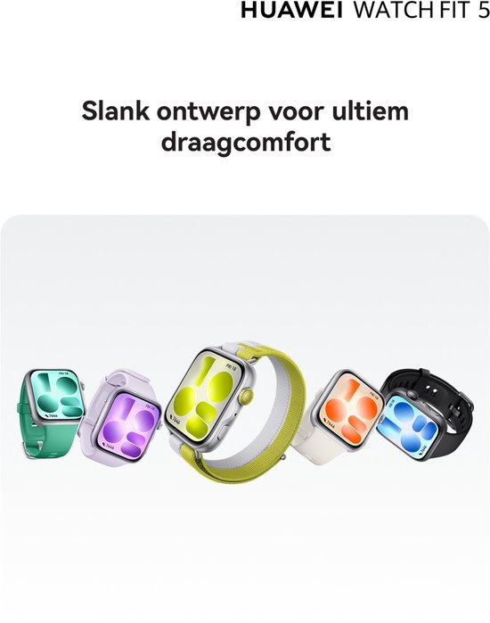HUAWEI WATCH FIT 5 Wit Smartwatch - Premium ontwerp - Geavanceerde Buiten workoutmogelijkheden - Professioneel gezondheidsmonitoring met TruSense - Compatibel met iOS & Android