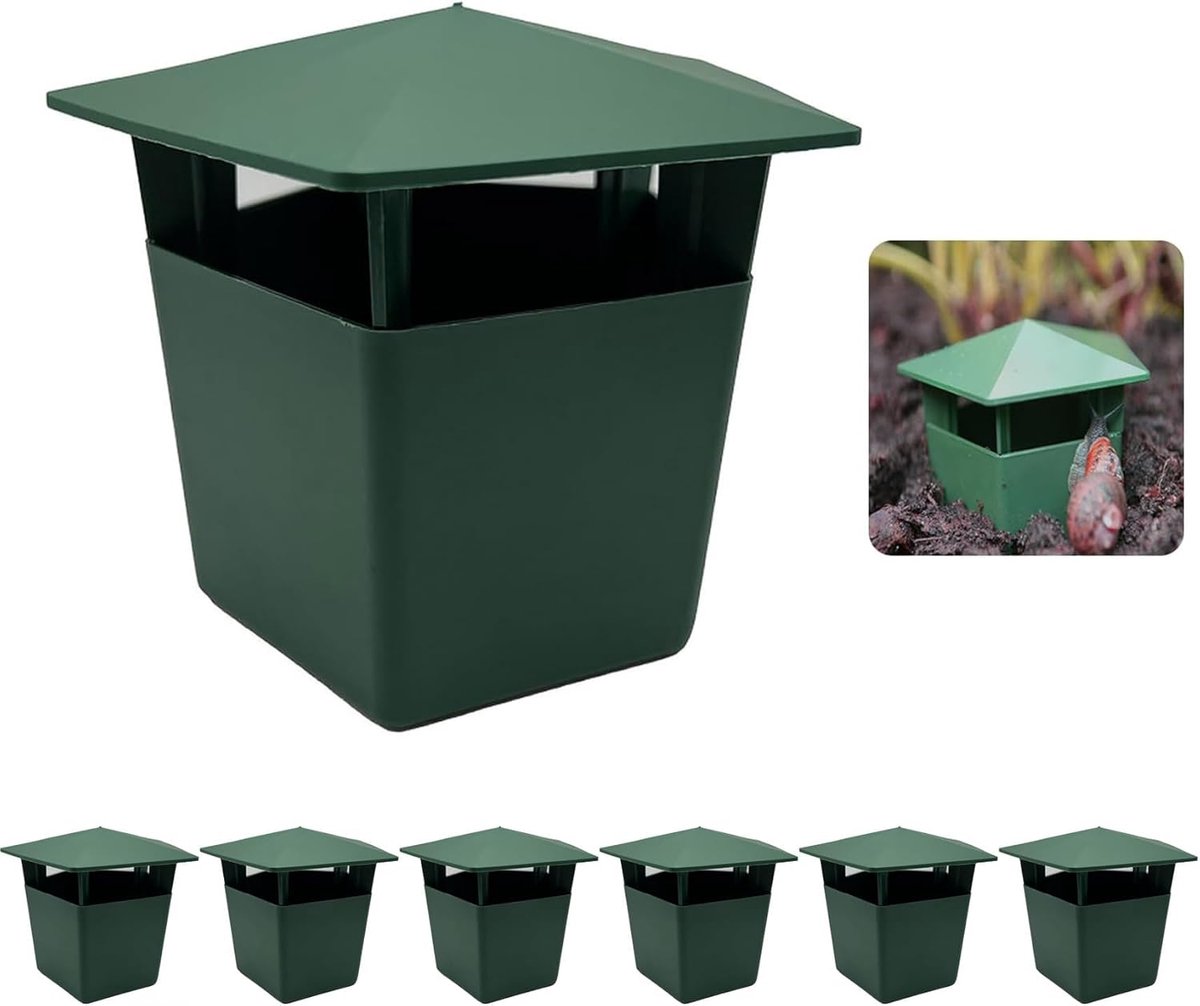 Set van 6 herbruikbare slakkenvallen voor de tuin, bierslakkenval, effectief tegen slakken, veilig en schoon, slakkenval aquarium (verpakking van 6)