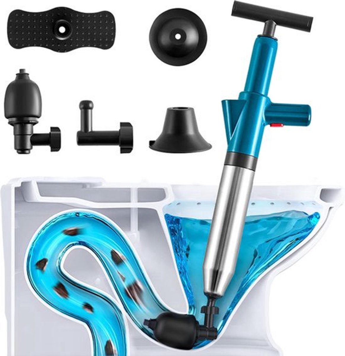 Nifkos - Professionele Luchtdruk Pomp Ontstopper - Ontstopper - WC Ontstopper - Gootsteen Ontstopper - Ontstopper Afvoer - Toilet Ontstopper - Plopper