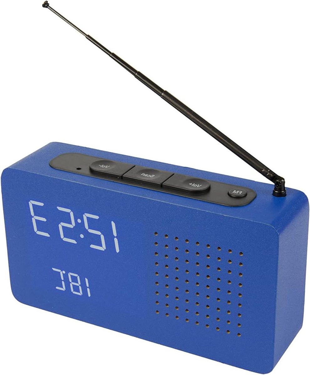 Digitale Wekker - Klok Radio - Wakker Worden - Met Temperatuur - 177 cm - Blauw