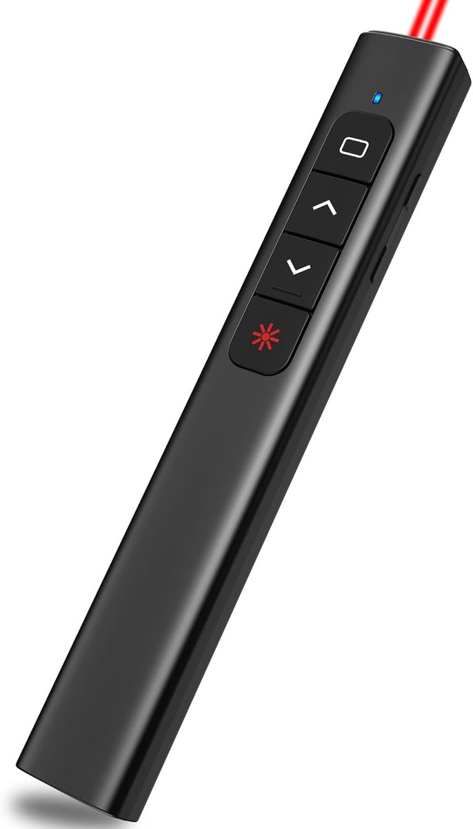 Draadloze USB Type-C presentatieklikker met volumeregeling, afstandsbediening voor de presentator en PowerPoint-dia-geschikt voor Mac, computer, laptop, Keynote en Google Slides.