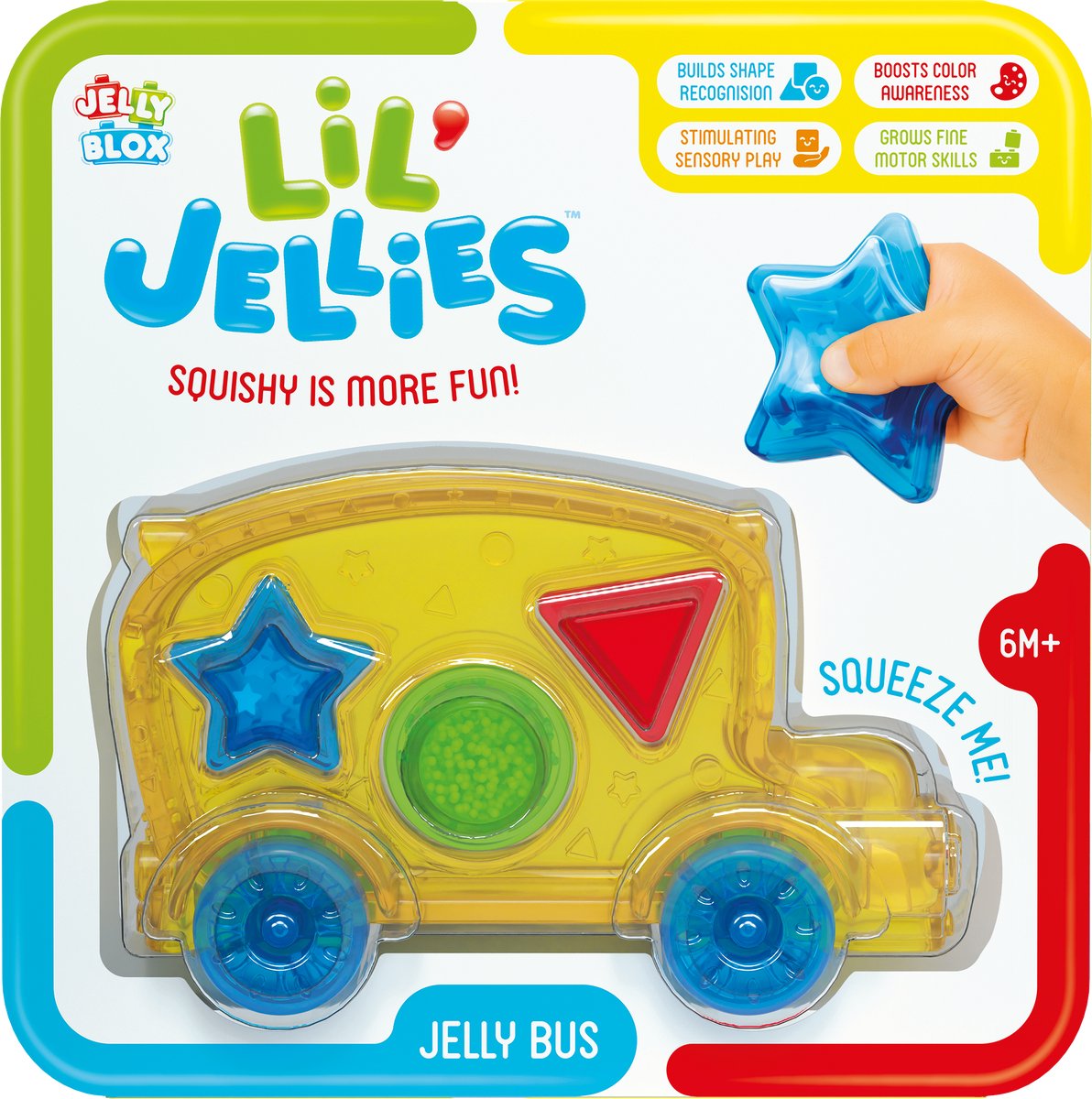 Goliath Lil’ Jellies Jelly Bus – Speelgoedvoertuig – Speelgoedauto – Educatief speelgoed – Sensorisch speelgoed - Speelgoed baby – Speelgoedbus – Zachte blokken – BPA vrij – Pijnvrije ervaring – vanaf 6 maanden – Makkelijk schoon te maken