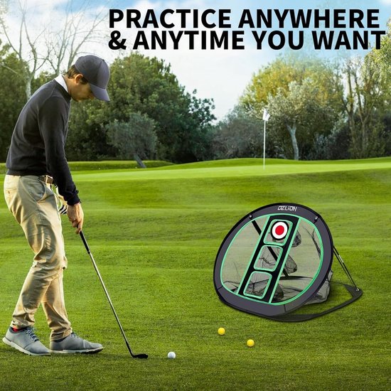 Golf Chipnet - Oefen Set - Golf Vaardigheden Verbeteren - Opvouwbaar Pop-up Ontwerp - 3 Zakken 12 Ballen - Meerkleurig van GOLF — afbeelding 2