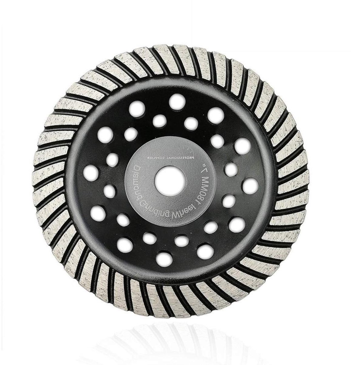 Diamant Slijpkom - Turbo Schijf - Beton Bewerken - Turbo Ontwerp - 180 mm Diameter - Grijs