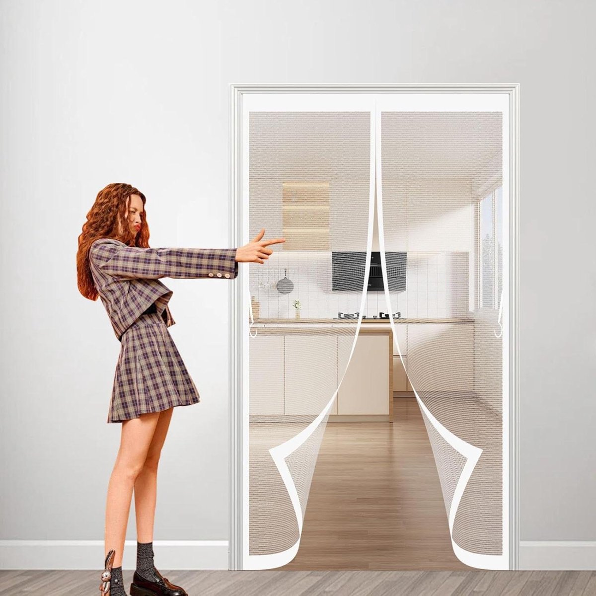Vliegenhorren Voor Ramen - Horren Deuren - Insecten Buiten - Magnetische Sluiting - 78 x 220 cm - Wit