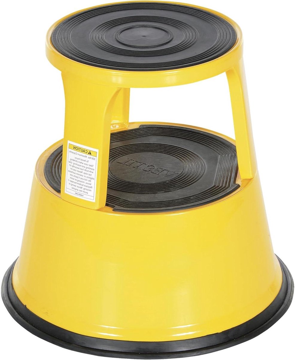 Roltrap Kruk - Stapladder Veiligheid - Veilig Werken - Gereedschapsloze Montage - 500 Lbs Capaciteit - Geel