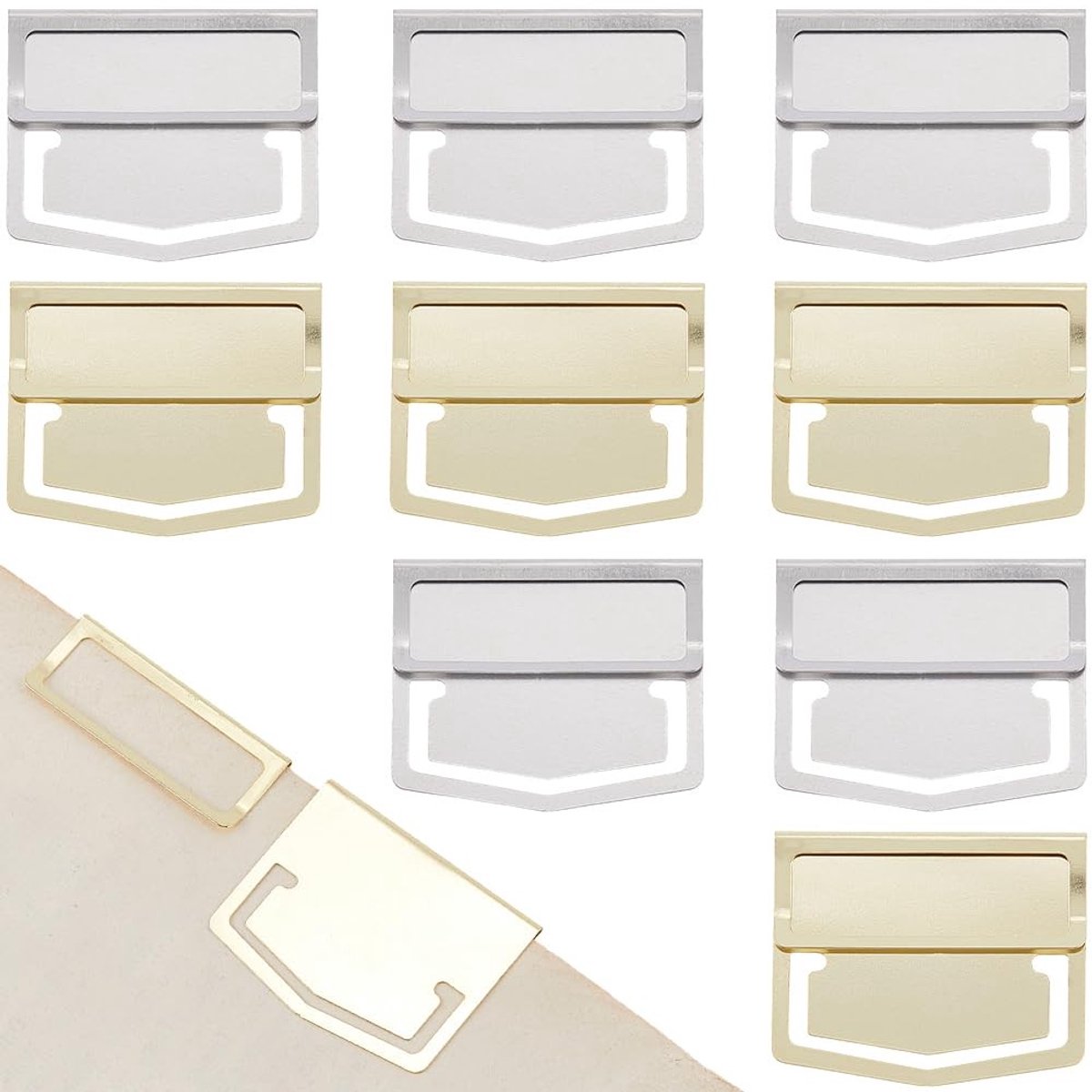 ONF3 - Metaal Boekmarkeringen - Retro RVS Pagina Clips - Goud en Zilver - Handige bladwijzers voor boeken - Perfect voor lezen - Ideaal voor stu...