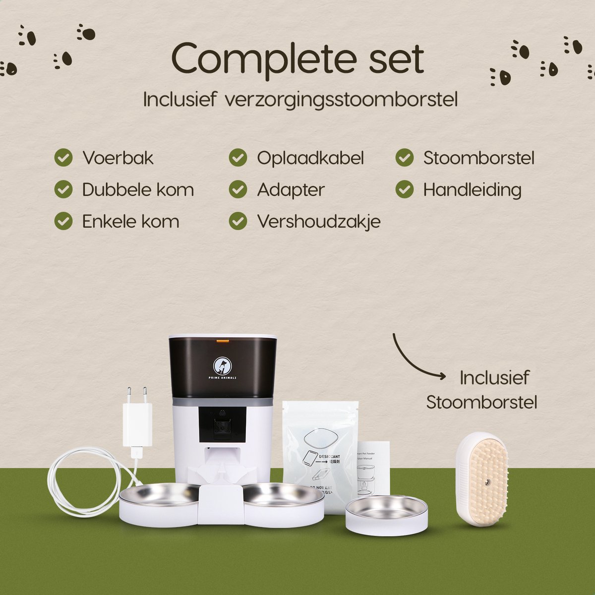 Automatische Voerbak dubbel 4L – Kat en Hond – 2-in-1 Voerautomaat met Camera – Full HD 1080P – Two-Way Audio – Dubbele Voederbak – App-bediening – Voerschema Instellen – Kattenvoerbak Automatisch – Smart Pet Feeder – Prime AnimalZ – Wit thumbnail 7