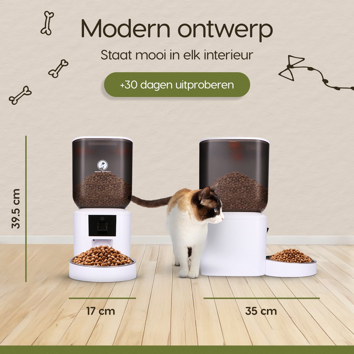 Automatische Voerbak Kat en Hond 7L – Voerautomaat met Camera – Full HD 1080P – Two-Way Audio – Enkele Voederbak – Slimme Voerdispenser – App-bediening – Voerschema Instellen – Kattenvoerbak Automatisch – Smart Pet Feeder – Prime AnimalZ – Wit thumbnail 6