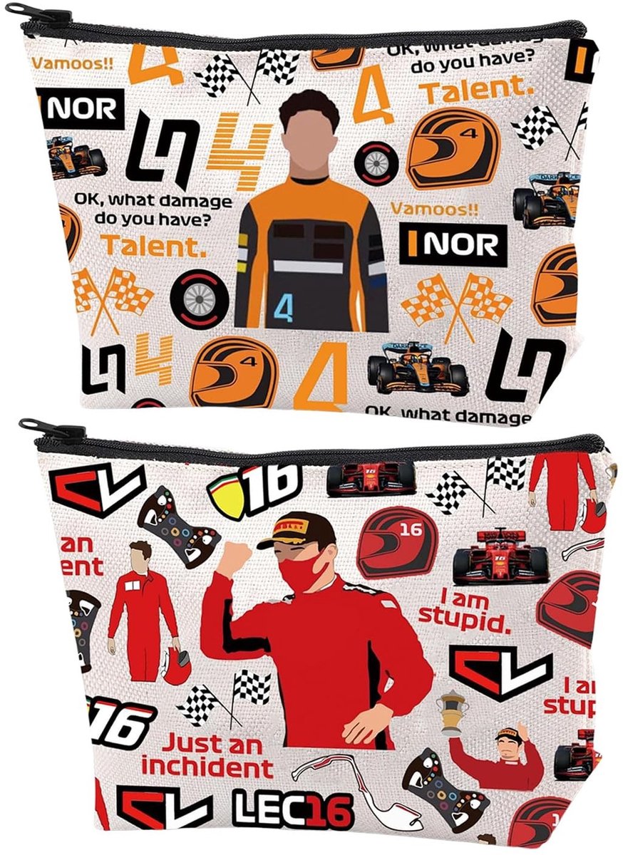 Set van 2 Waterdichte Make-up Tassen met Cartoonontwerpen - Perfect voor Reizen en Sport