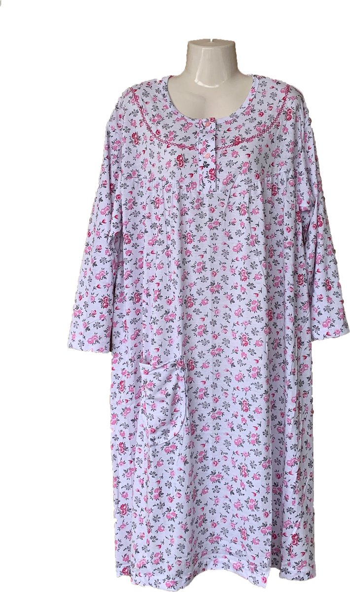 B... Brand Dames Nachtjapon Lange Mouwen 3XL - Roze
