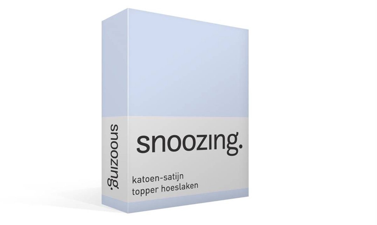 Snoozing Katoen-satijn - Topper - Hoeslaken - Lits-jumeaux - 200x200 cm - Hemel