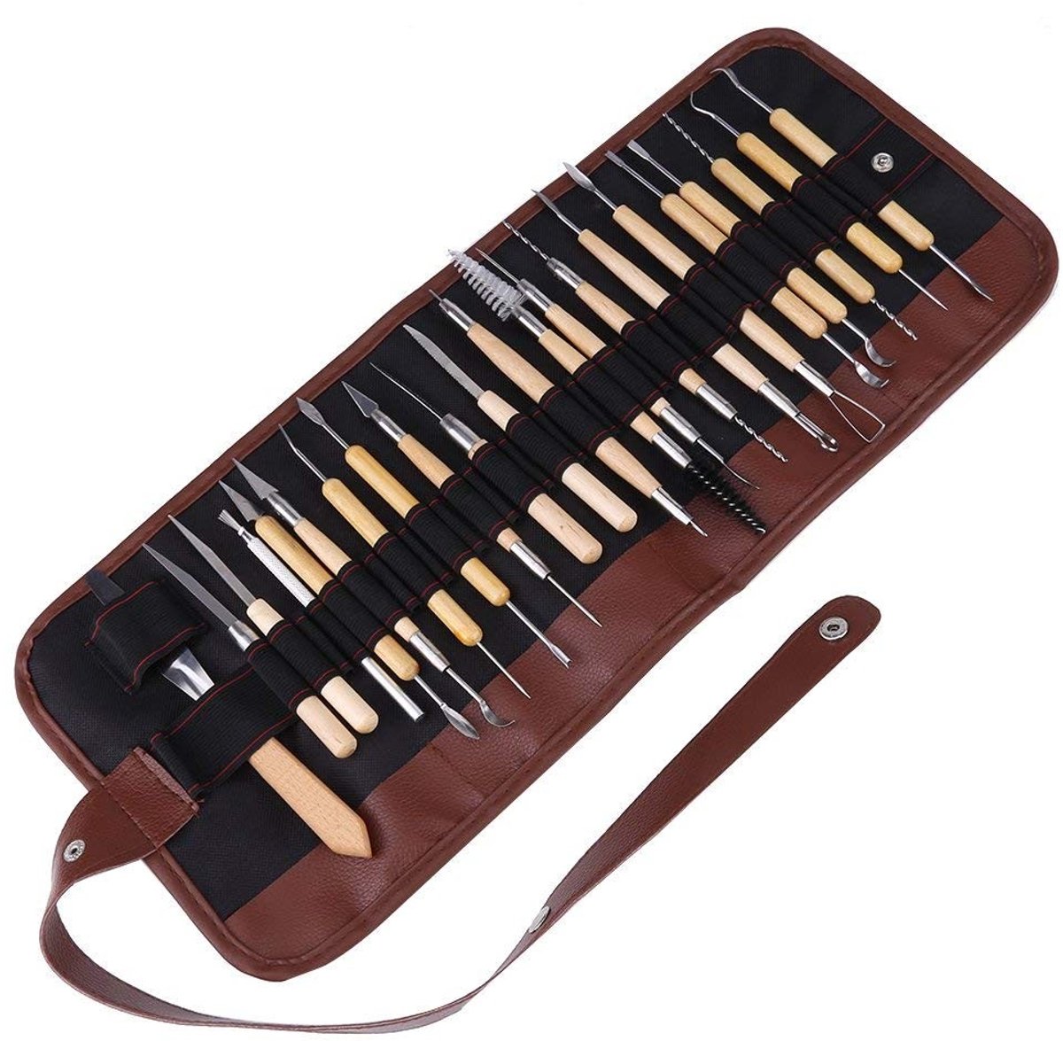 aladdien - Houten en Metalen Notch Set - 22-delige set - Voor Keramiek en Beeldhouwen - Creatief - Voor hobbyisten - Multifunctioneel - Geschikt voo...