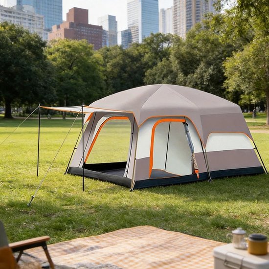 Lifero Camping Tent - Kampeertent - Campingtent - Tent voor Buiten - Incl. Tentstokken & Haringen - Beige/Zand - 2-4 Personen van Lifero Camping Tent — afbeelding 4