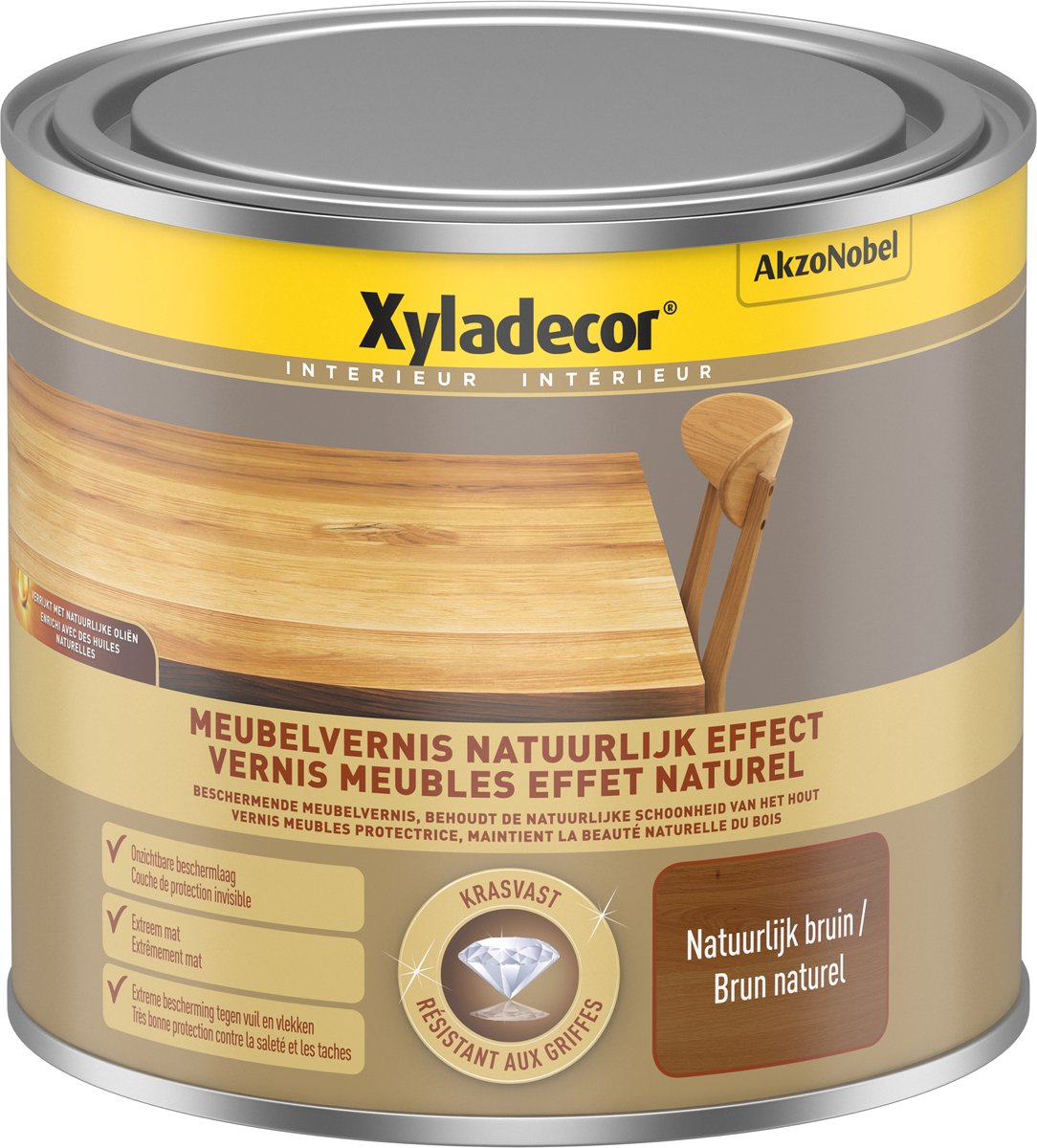 Xyladecor Meubel Vernis Natuurlijk Effect Bruin 0,5 L