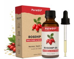 PureOil – Rozenbottelolie – 100ml - Koudgeperst & Hexaanvrij - 100% Puur, Natuurlijk - Rosehip Oil - Voor Haar | Huid | Gezicht | Scalp | Wimpers | Wenkbrauwen | Nagels | Massage