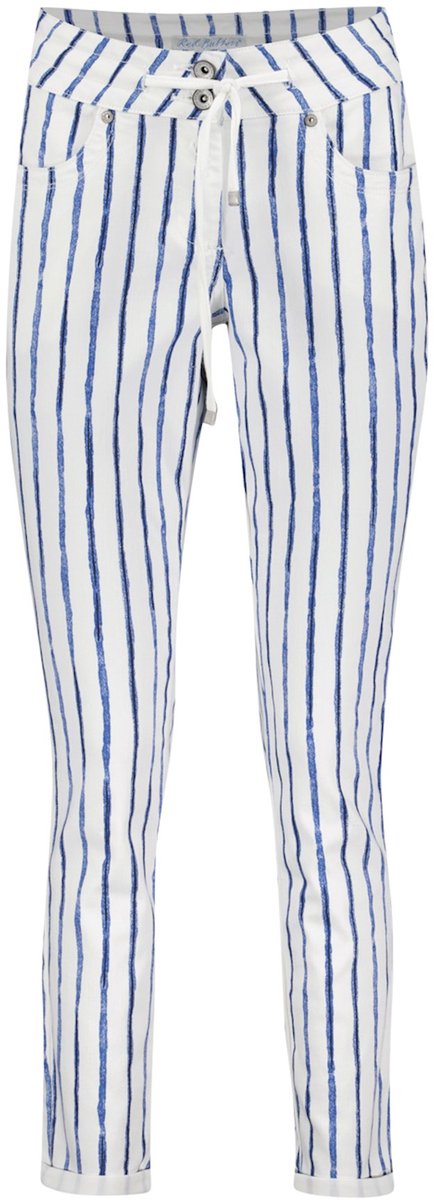 red button broek, relax tie, blauw - wit gestreept