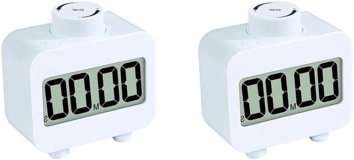 Keuken Timer Kubus - Digitale Wekker - Koken & Training - Instelbaar Volume - 70x60x35mm - Wit