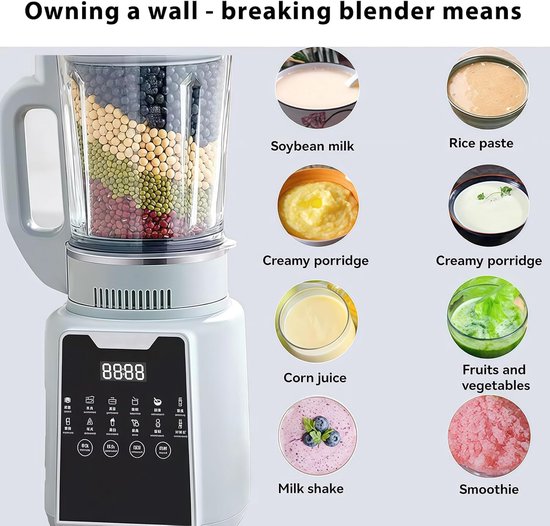Keuken Blender - Krachtige Mixer - Smoothies Maken - Stille Verrichting - 1750ml Capaciteit - Titanium Grijs — afbeelding 5