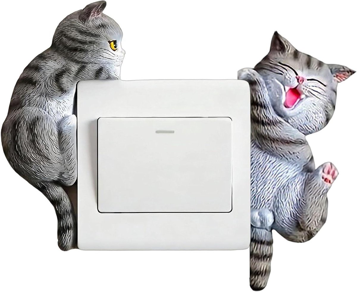 Wandlamp Stickers - Decoratieve Katten - Muur Decoratie - Verwijderbaar Ontwerp - 2 Delig 