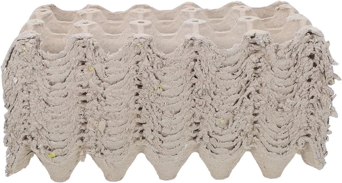 Papieren Eierdozen - Pulpvezel Houders - Eieren Opslaan - Schadebeperking - 30 Stuks - Beige