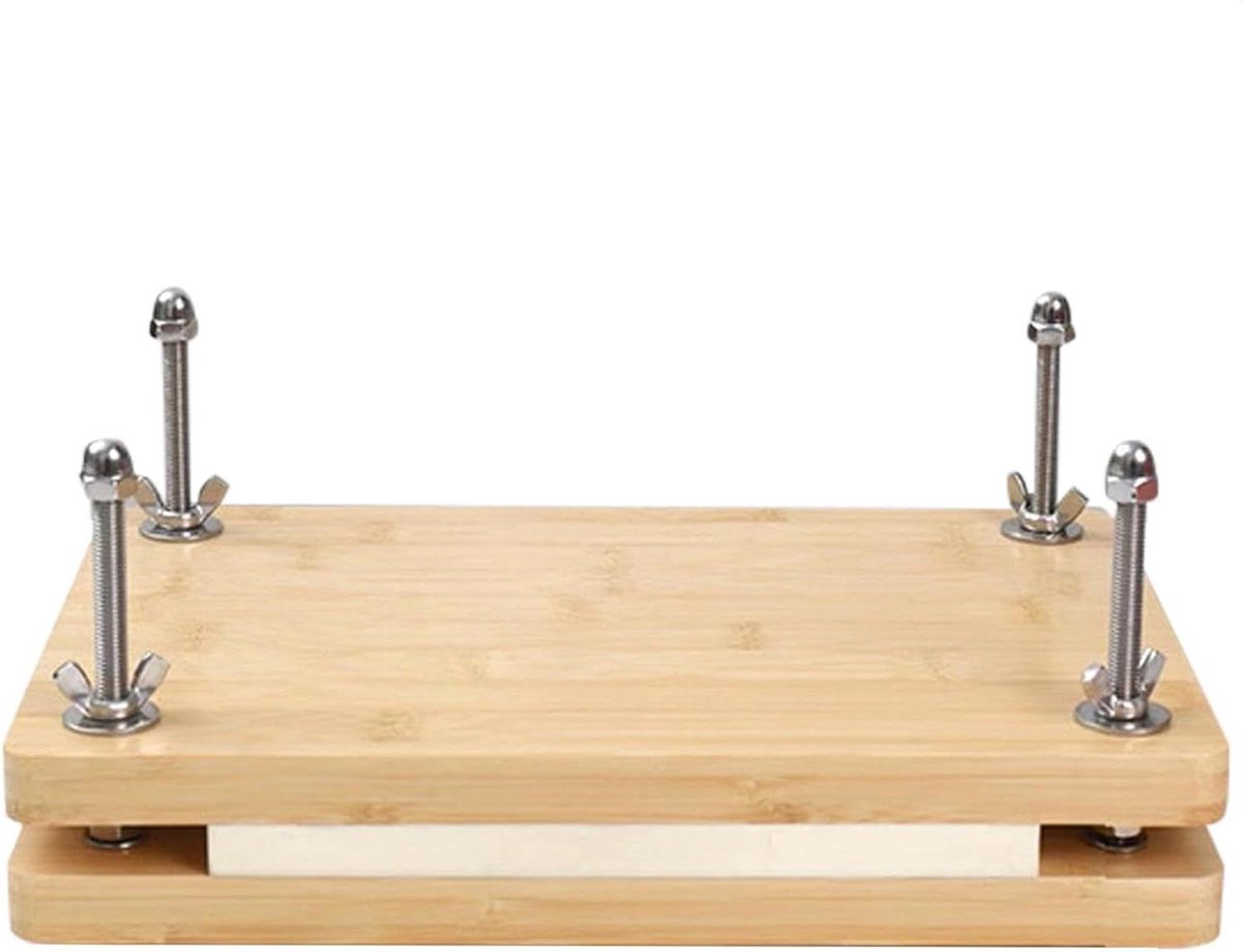 Houten Boekenpers - Papier Pers - Handmatig Boekbinden - Robuust en Betrouwbaar - 30 x 20 cm - Houtkleur