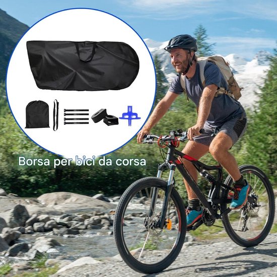 Fietstas Waterdicht - Fietsbagagehoes - Fietsen Op Reis - Scheurbestendig Oxford - 168 x 88 cm - Zwart — afbeelding 4