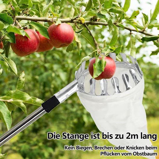 Fruitplukker met steel - Appelplukker Kersenplukker - Fruit Oogsten - Verstelbare Lengte - Tot 2.8 meter - Niet gespecificeerd — afbeelding 4