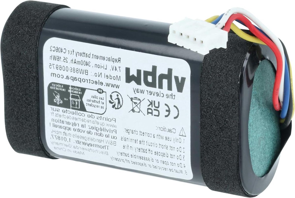 Batterij Vervanging - Oplaadbare Accu - Muziek Luisteren - Hoge Capaciteit - 3400 mAh - Zwart