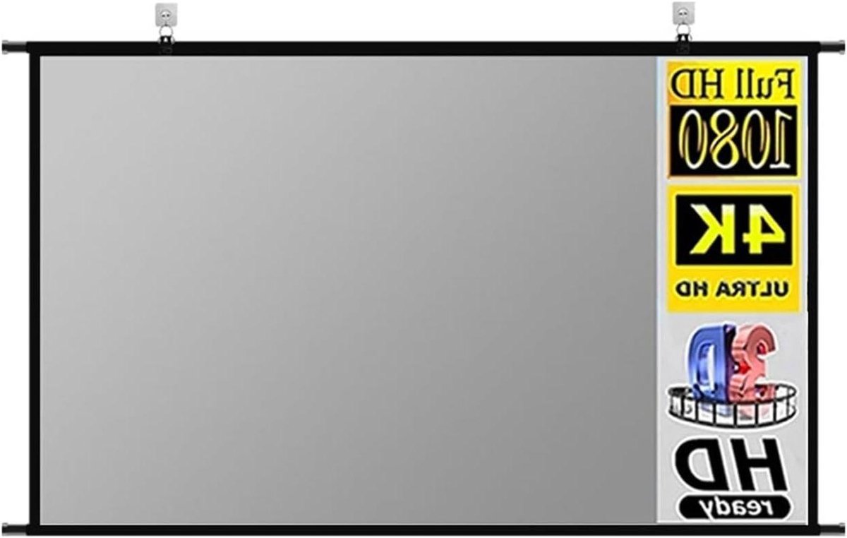 Projectorscherm, Wandmontage Anti-licht projectorscherm 16:9 verhouding Buiten Kantoor Home Entertainment Draagbaar High-definition Opvouwbaar(60 inch)