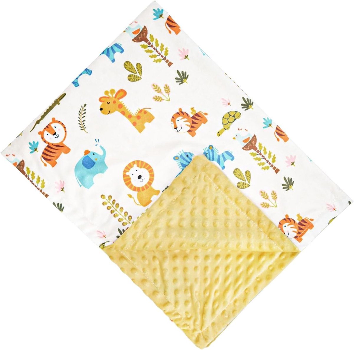 Kinderwagen deken - Gewatteerde deken - Warmte en comfort - Temperatuurregulerend patroon - 75 x 100 cm - Kleine leeuw