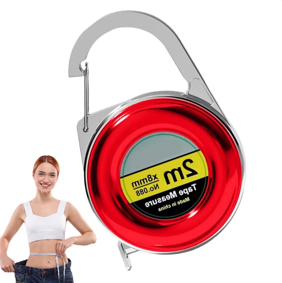 Meetlint Lichaam - Naai meetlint - Kleding Meten - Intrekbaar Ontwerp - 200 cm - Rood