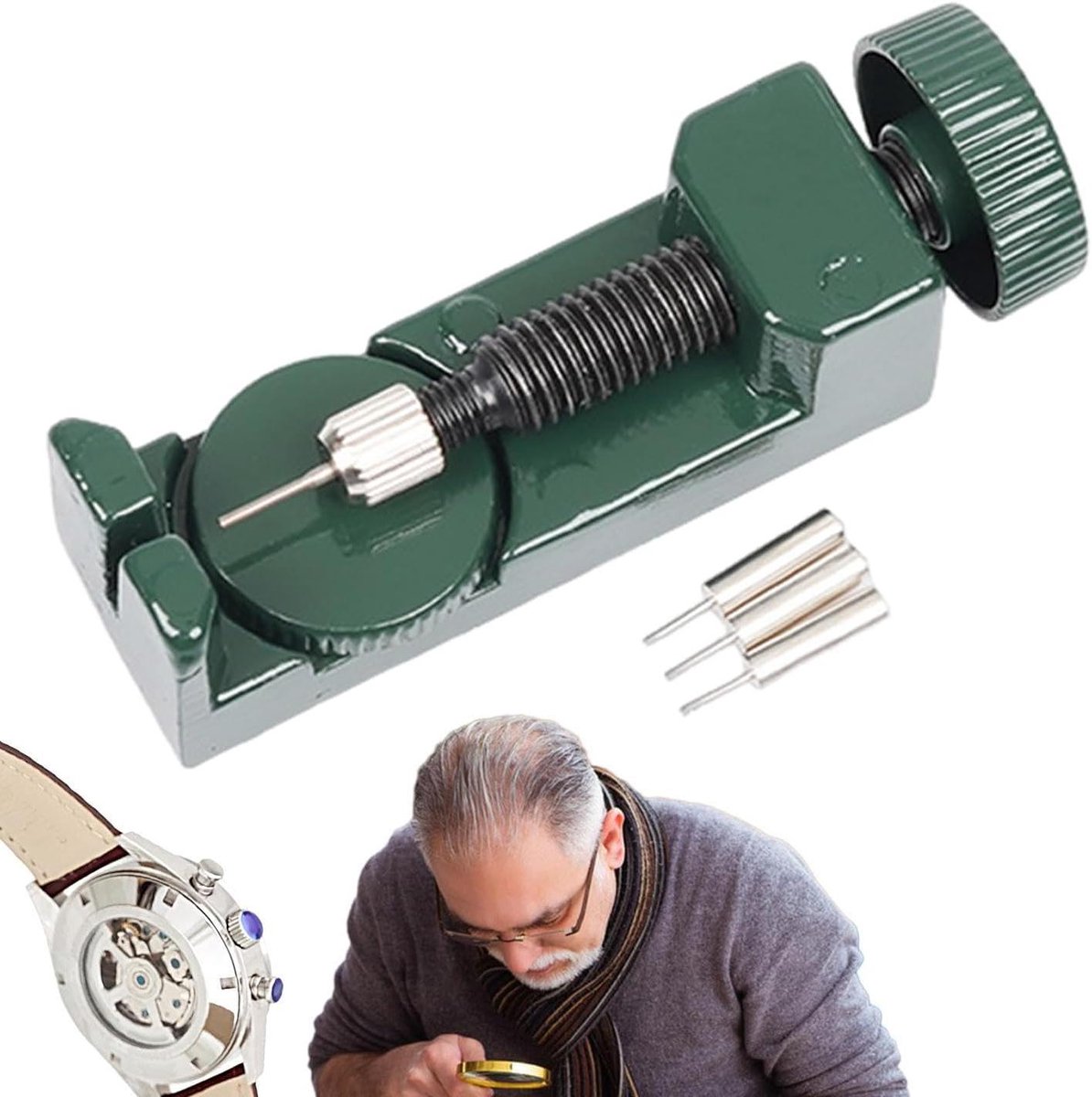 Horlogeband Gereedschap - Reparatieset Horloges - Bandjes Verstellen - Verstelbare Hoogte - 66 cm Lengte - Groen