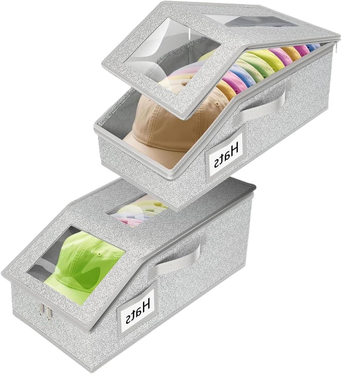 Hoedenopberger - Petten Systeem - Orde Thuis - Stapelbaar Ontwerp - 31x23x4 cm - Grijs