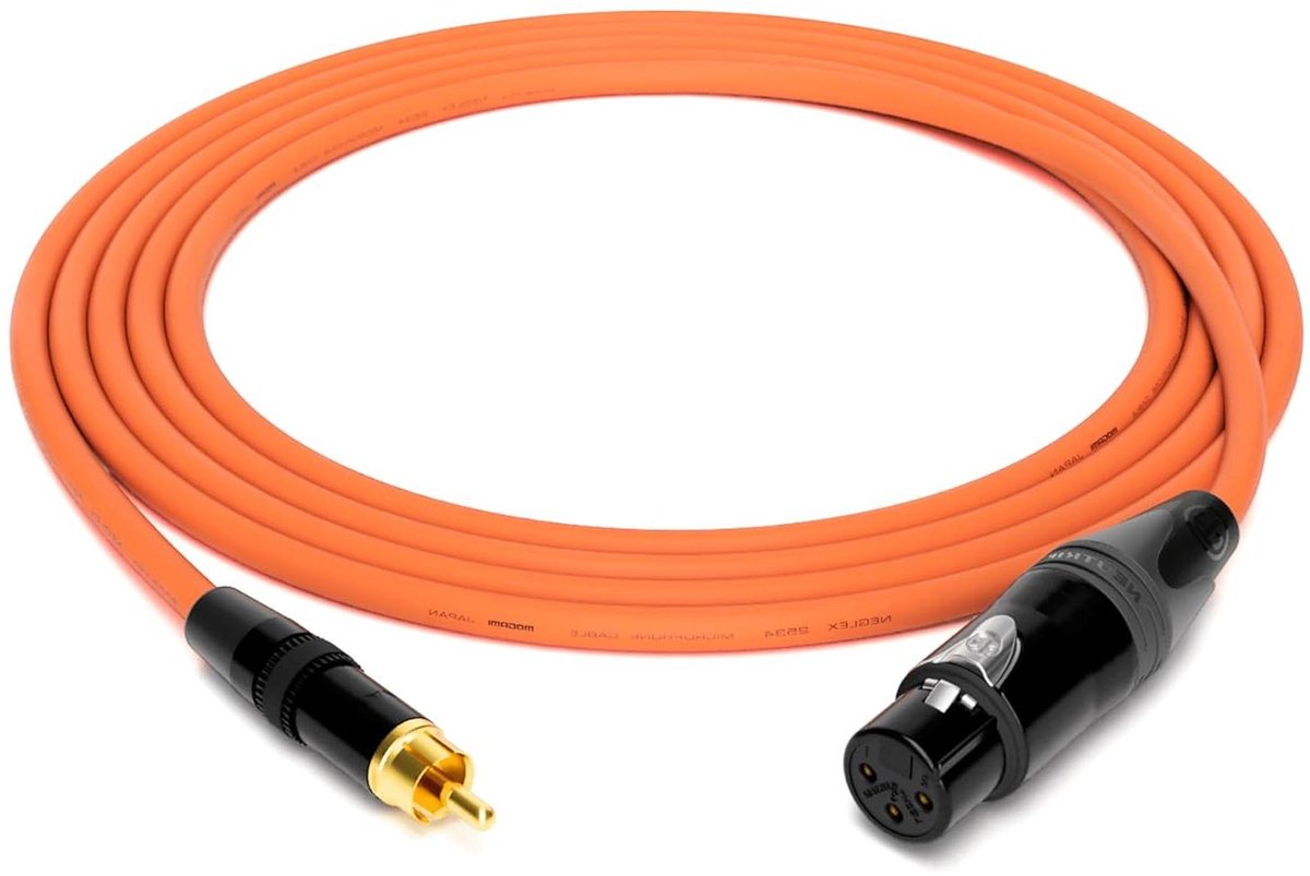 Studio Kabel - Microfoon Kabel - Professioneel Geluid - Quad Structuur - 3 meter - Oranje