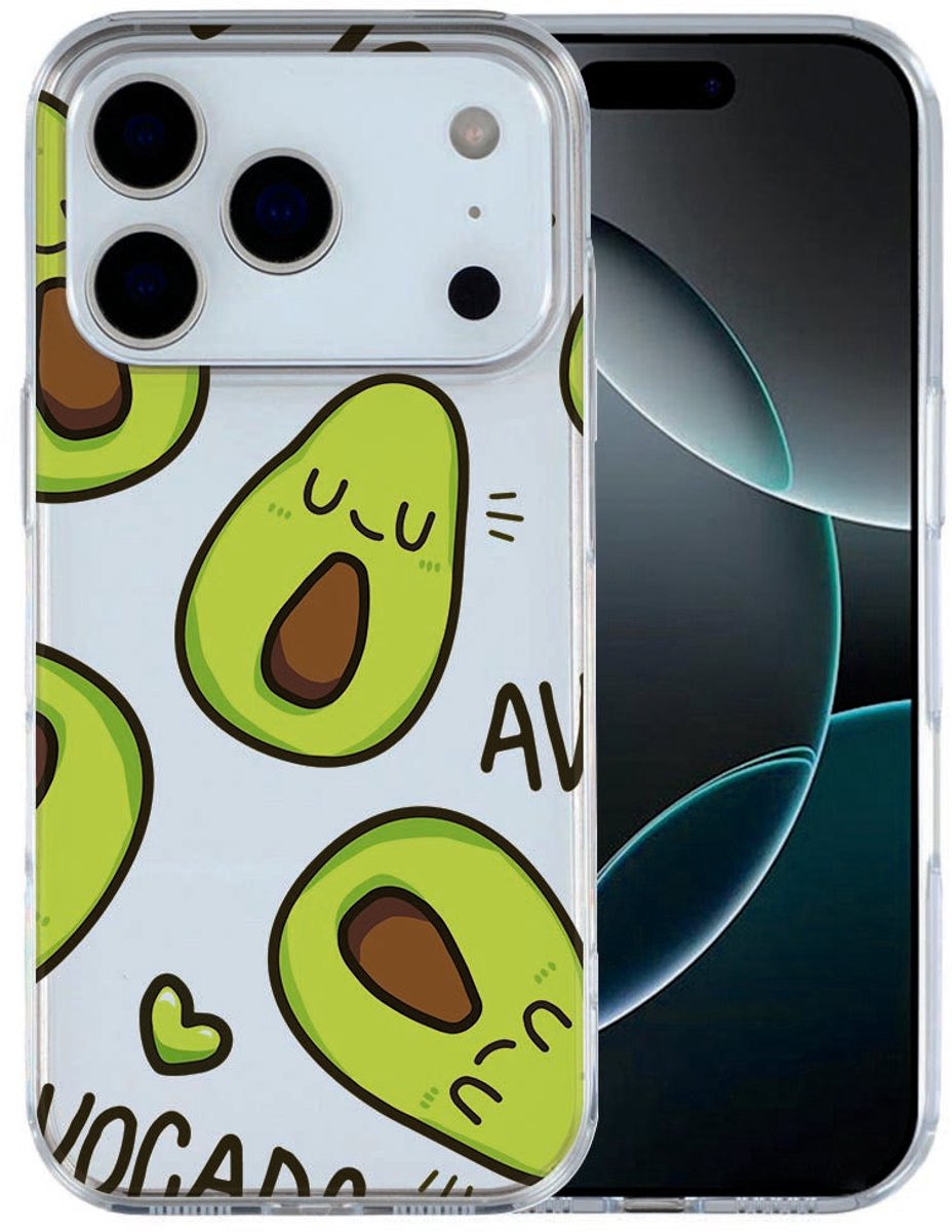 iPhone 17 Pro Max Hoesje Avocado Singing – Speelse TPU Cover met Avocado Print