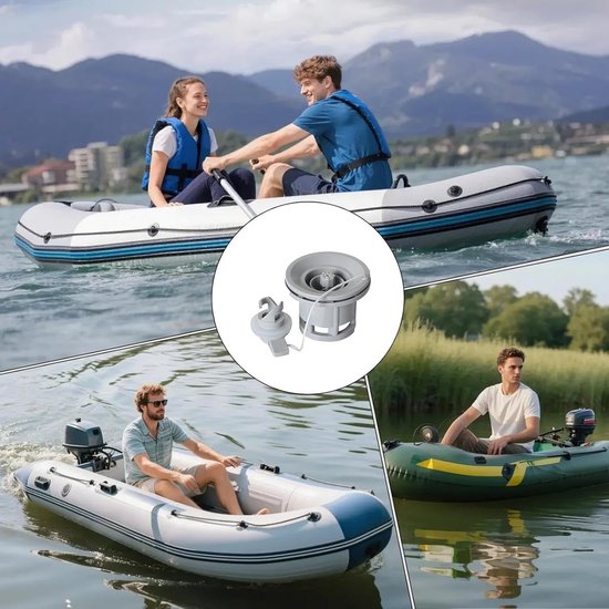 Opblaasbare ventielen - Luchtmatras plug - Watersport avonturen - 8-gaats lekvrij ontwerp - 11.2 x 7.7 cm - Zwart — afbeelding 2